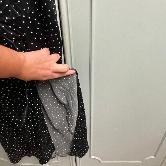 Zara Black Polka Dot Satin Midi Slip Dress Size Medium NEW Strappy Glam - Picture 8 of 8